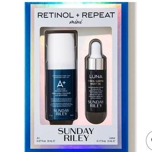 Sunday Riley retinol and repeat travel mini set Luna sleeping oil & A+ retinoid